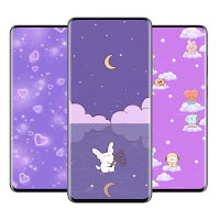 Purple kawaii wallpaper
