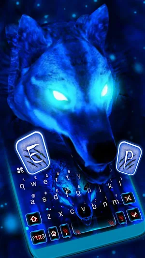 Ice Wolf 3D Keyboard Theme Screenshot 1