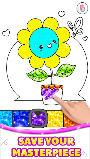 Kawaii Glitter Coloring Book Screenshot 2