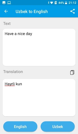 Uzbek - English Translator 2020 Screenshot 1