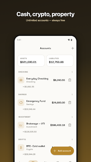 Net Worth Tracker: Worthtally Screenshot 1