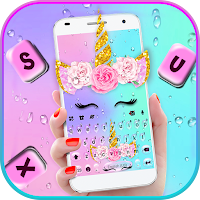 Raindrop Unicorn Keyboard Them