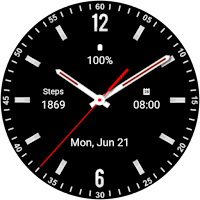 Black Jet Analogue Watch Face