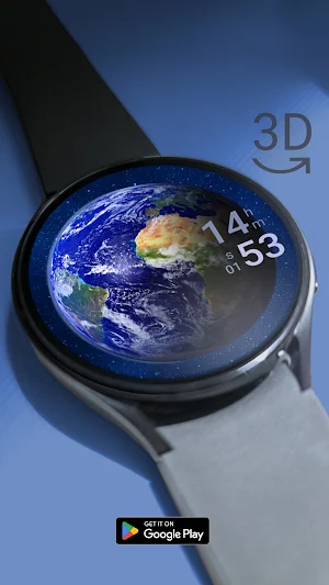 3D Rotating Earth - Watchface Screenshot 1