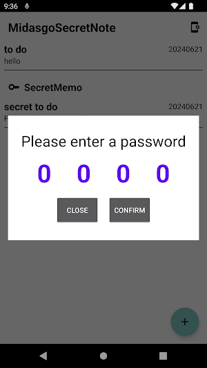 MidasgoSecretNote Screenshot 2
