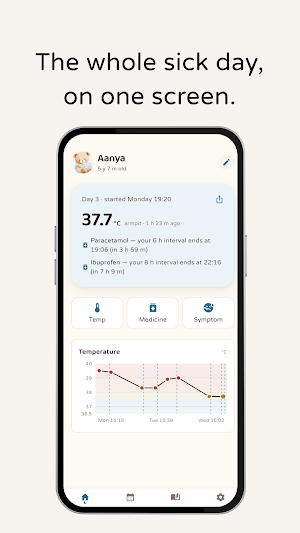 KiddoSick: Fever Log for Kids Screenshot 1
