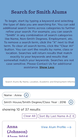 Smith College Network Screenshot 2