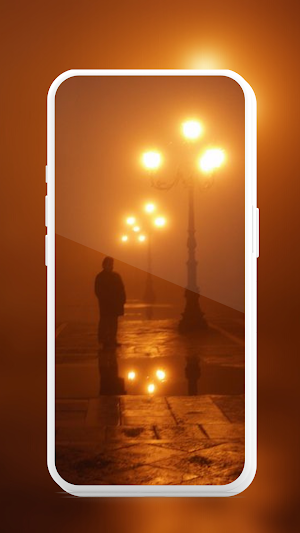 street lamp in fog wallpaper Screenshot 2