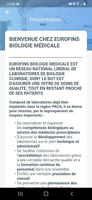 LBM EUROFINS RHONE ALPES - Catalogue des examens Screenshot 2