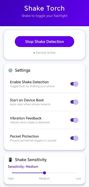 Shake Torch: Compass & Strobe Screenshot 2
