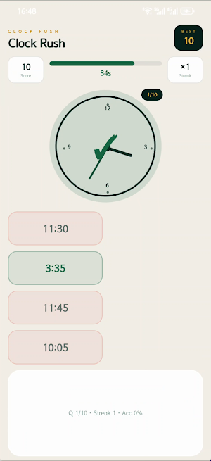 Clock Quick Quiz Screenshot 3