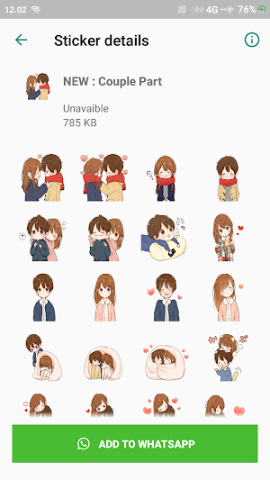 Couple Romantic Stickers For WhatsApp screenshot 5
