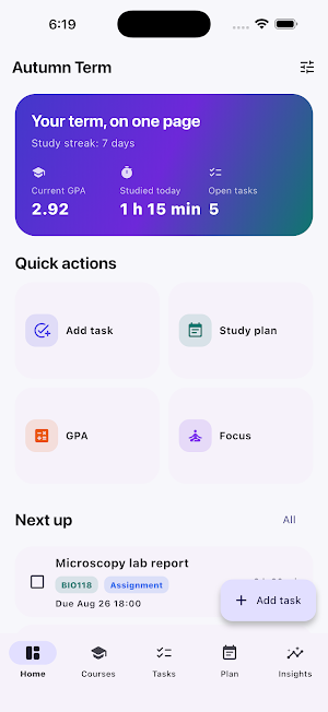 TermBloom — Planner & GPA Screenshot 0