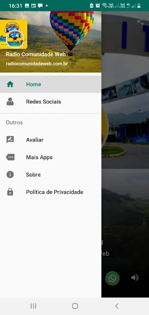 Rádio comunidade web Screenshot 1