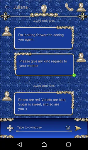 Virgin Mary Blue Go SMS theme Screenshot 0