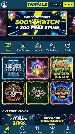 Thrills Casino Screenshot 0