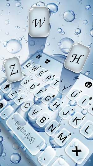 Water Bubbles Keyboard Background Screenshot 1