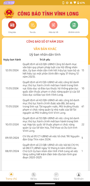Công báo tỉnh Vĩnh Long Screenshot 0