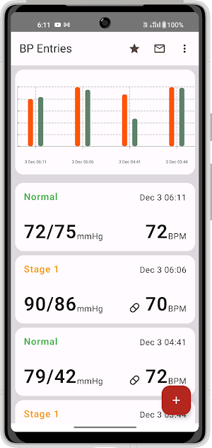 Simple Blood Pressure Tracker Screenshot 0