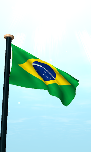 Brazil Flag 3D Free Wallpaper Screenshot 1