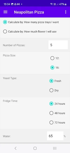 Pizza Calculator Screenshot 2