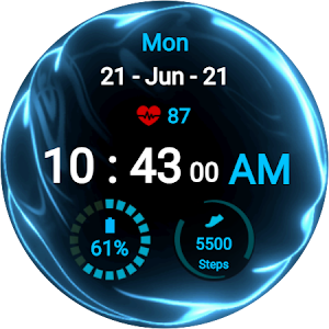 Fluid Blue Watch Face Screenshot 0