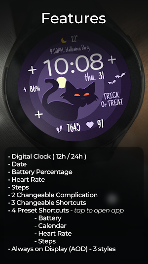 TVV Halloween 3 Watch Face Screenshot 2