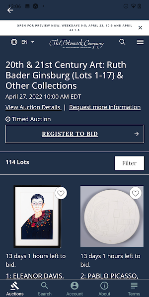 Potomack Company Live Bidding Screenshot 1