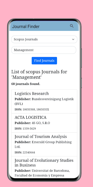 Journal Finder Screenshot 2