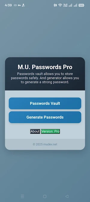 M.U. Passwords Pro Screenshot 0