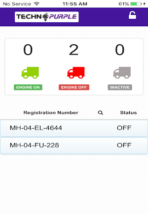 Vffy - TechnoPurple Vehicle Tracking App Screenshot 1