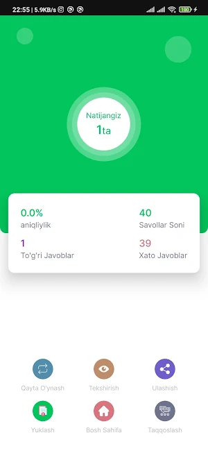 Attestatsiya Testlari Savollar Screenshot 0