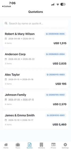 Tour Maker - Trips and Quotes Screenshot 3
