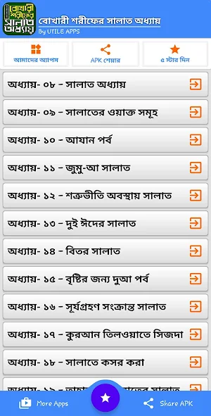 বুখারী শরীফ সালাত অধ্যায় Screenshot 1