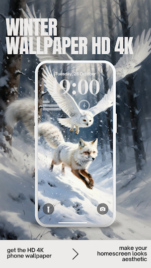 Winter Snowfall Wallpaper 4K Screenshot 0