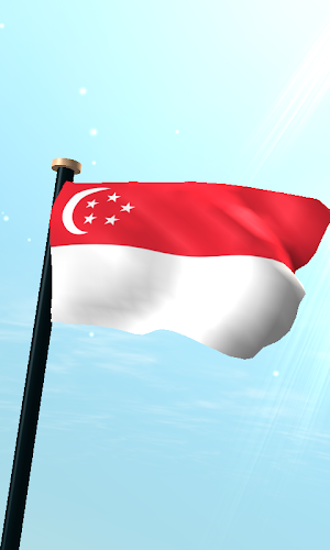 Singapore Flag 3D Wallpaper Screenshot 0