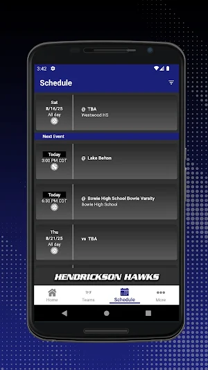 Hendrickson Hawks Athletics Screenshot 1