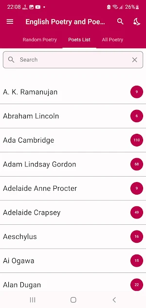 Offline Poems Poetry * English Screenshot 1