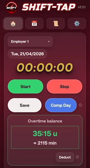 Shift-Tap: Overtime Tracker Screenshot 0