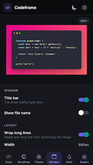 Codeframe: Code Screenshots Screenshot 3