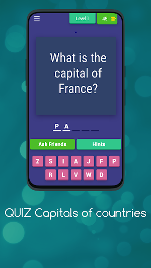 QUIZ CAPITALS OF COUNTRIES Screenshot 0
