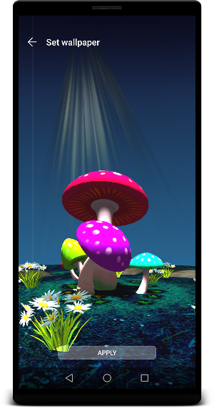 3D Mushroom Night Live Wallpaper Screenshot 1