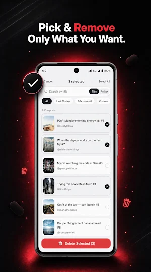 UnReposter: Remove Reposts All Screenshot 1