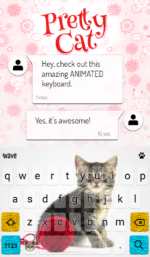 Pretty Cat Animated Keyboard + Screenshot 2