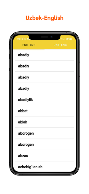 Dictionary English-Uzbek Screenshot 1