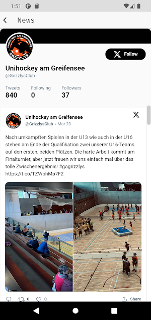 Unihockey am Greifensee Screenshot 1