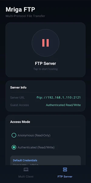Mriga FTP -  Client &  Server Screenshot 1