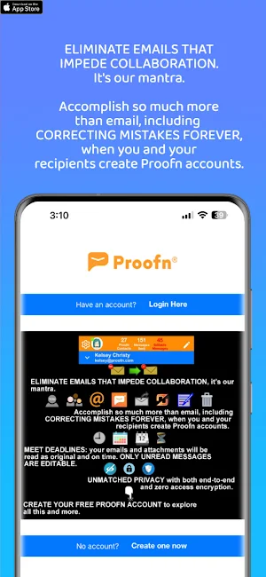 Proofn: Safe, editable email Screenshot 0