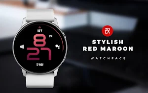 Stylish Red Maroon Watch Face Screenshot 0