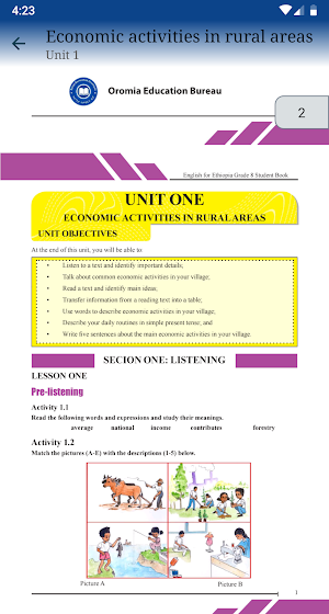 English Grade 8th Textbook Screenshot 2